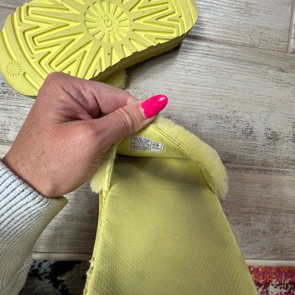 Ugg Latin Fur Sandal Slip On Margarita Yellow - Picture 3 of 5